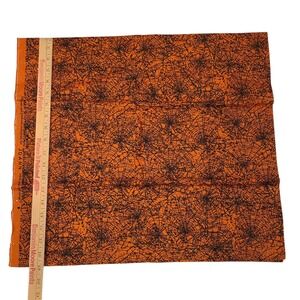 Joann Orange Glitter Sparkle‎ Spider Web Fabric 1 yd x 44" cotton Halloween